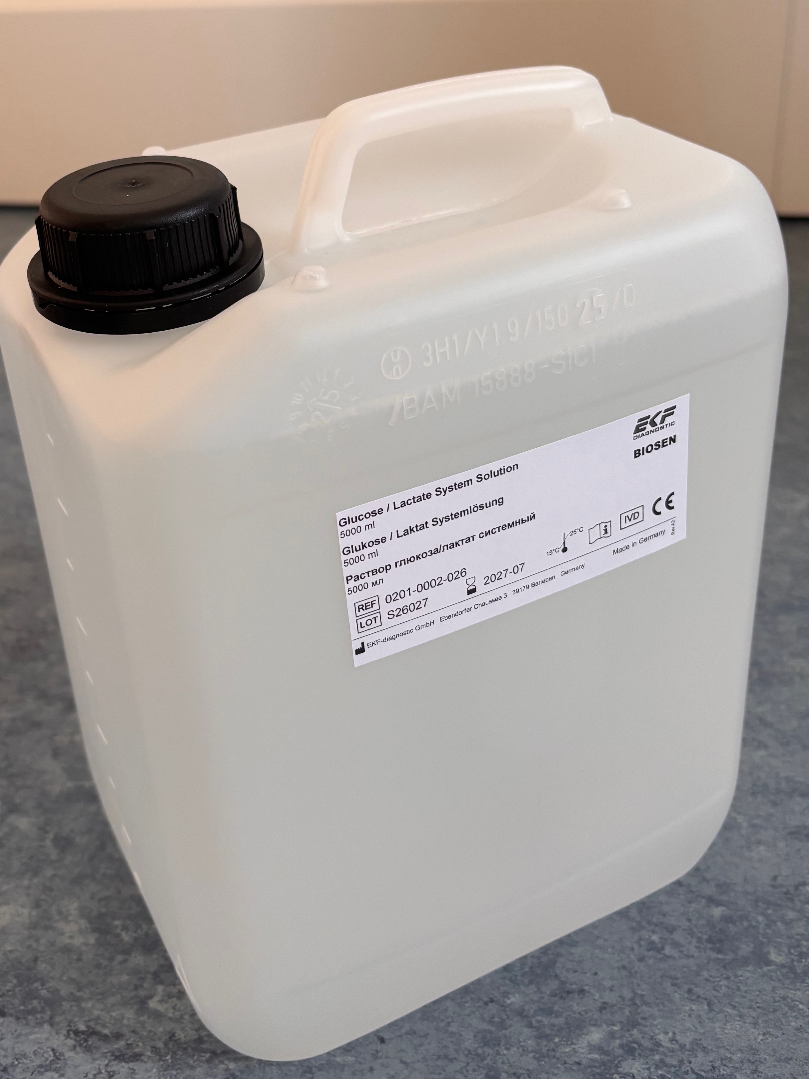 Glukose/Laktat-Systemlösung, Kanister 5 Liter